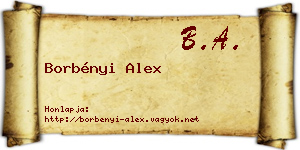 Borbényi Alex névjegykártya